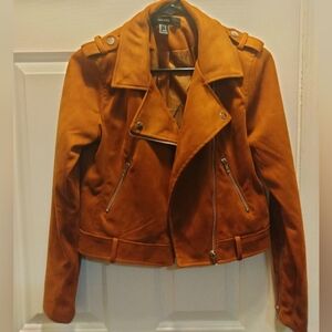 Forever 21 Brown Tan Suede Bomber jacket